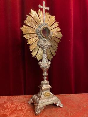 Monstrance H 76 Cm style Baroque - Style en Full - Silver / Polished and Varnished / Silver Marks Present, France 18 th century