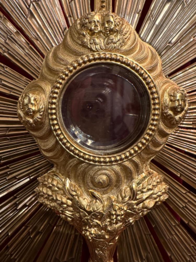 1 Baroque - Style Monstrance With Original Full Silver Lunula