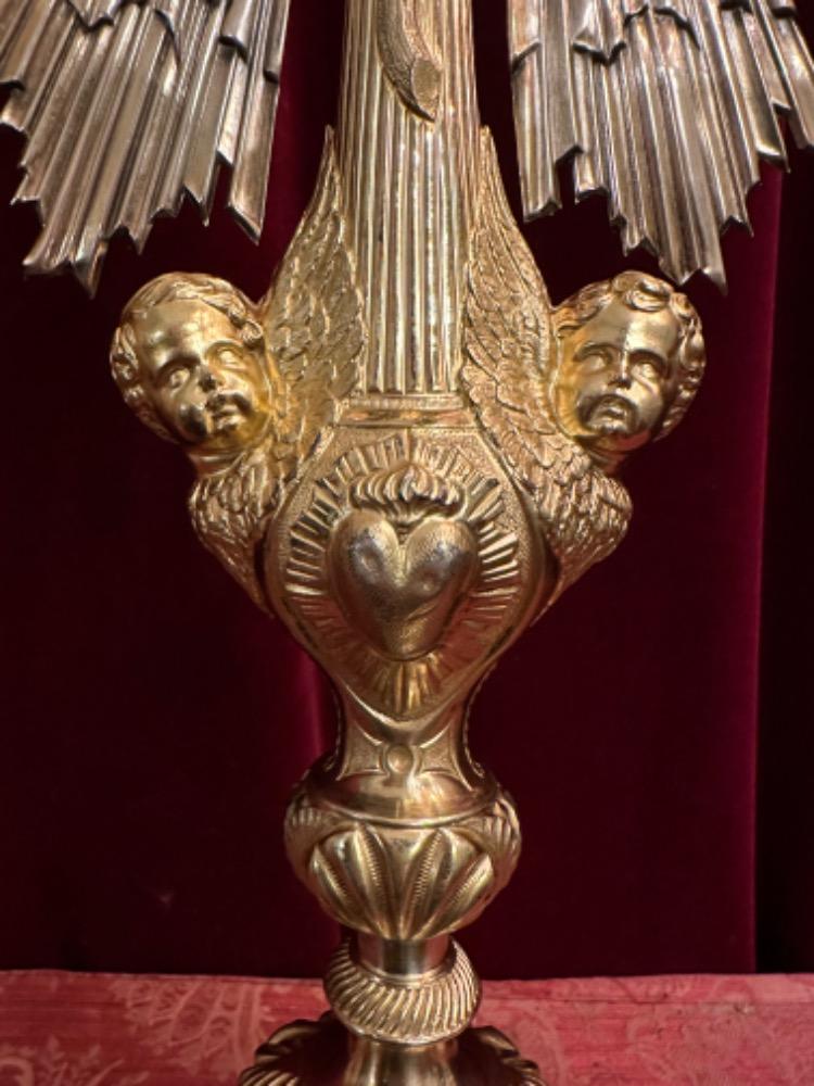 1 Baroque - Style Monstrance With Original Full Silver Lunula