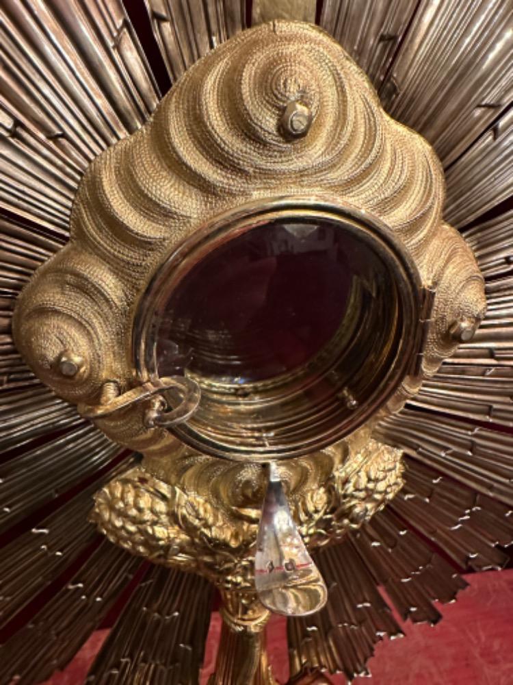 1 Baroque - Style Monstrance With Original Full Silver Lunula