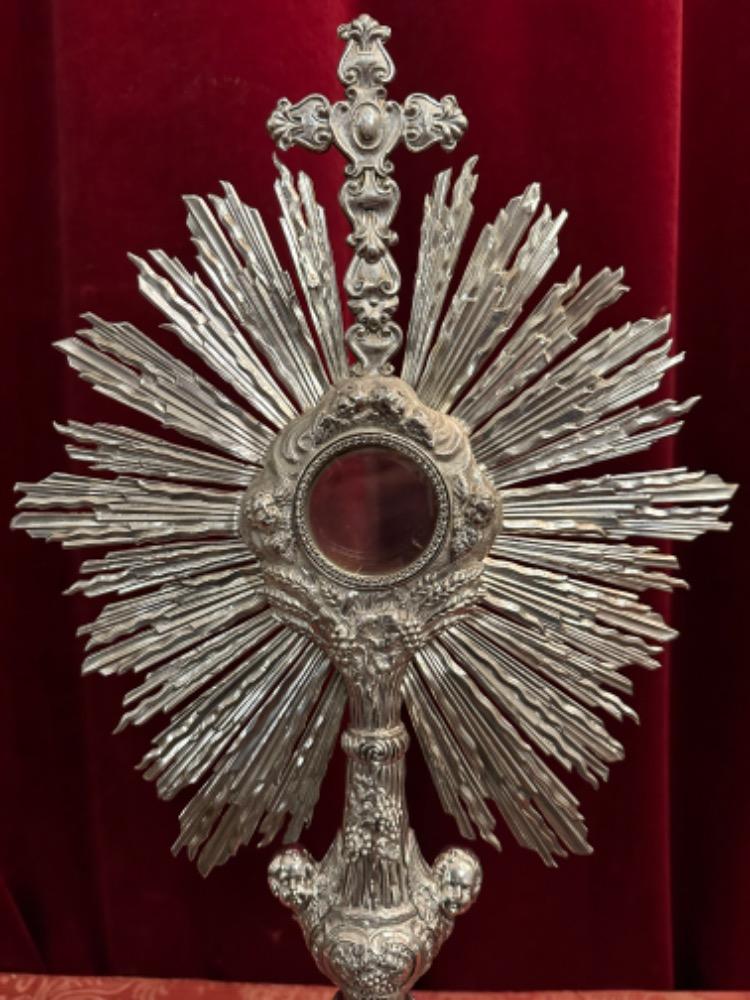 1 Baroque - Style Monstrance With Original Full Silver Lunula