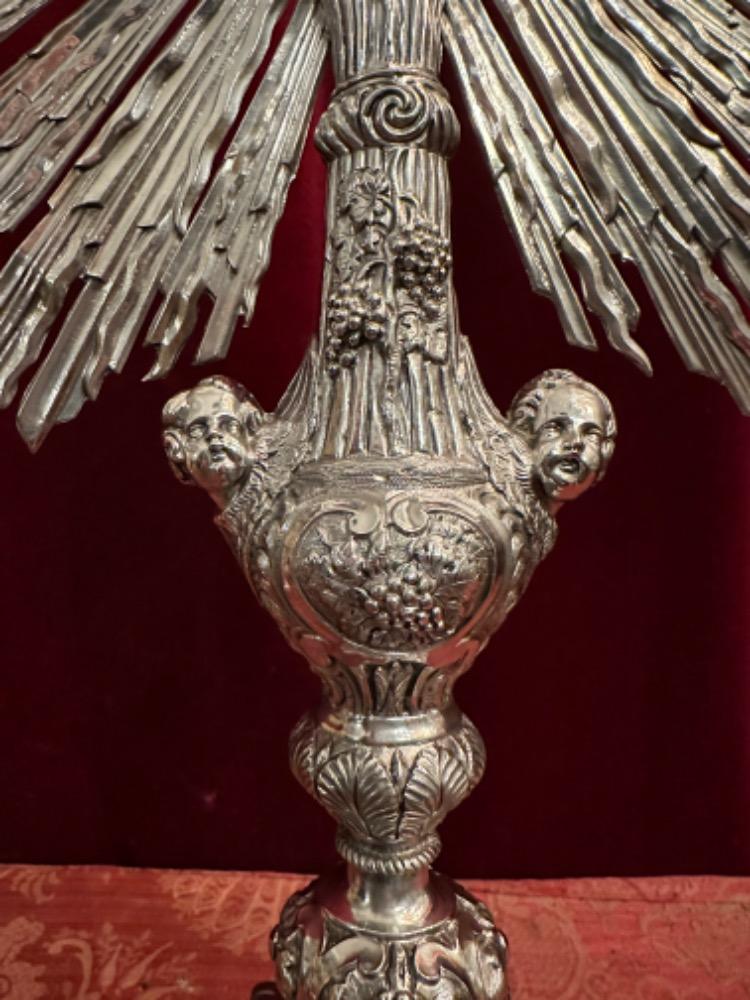 1 Baroque - Style Monstrance With Original Full Silver Lunula
