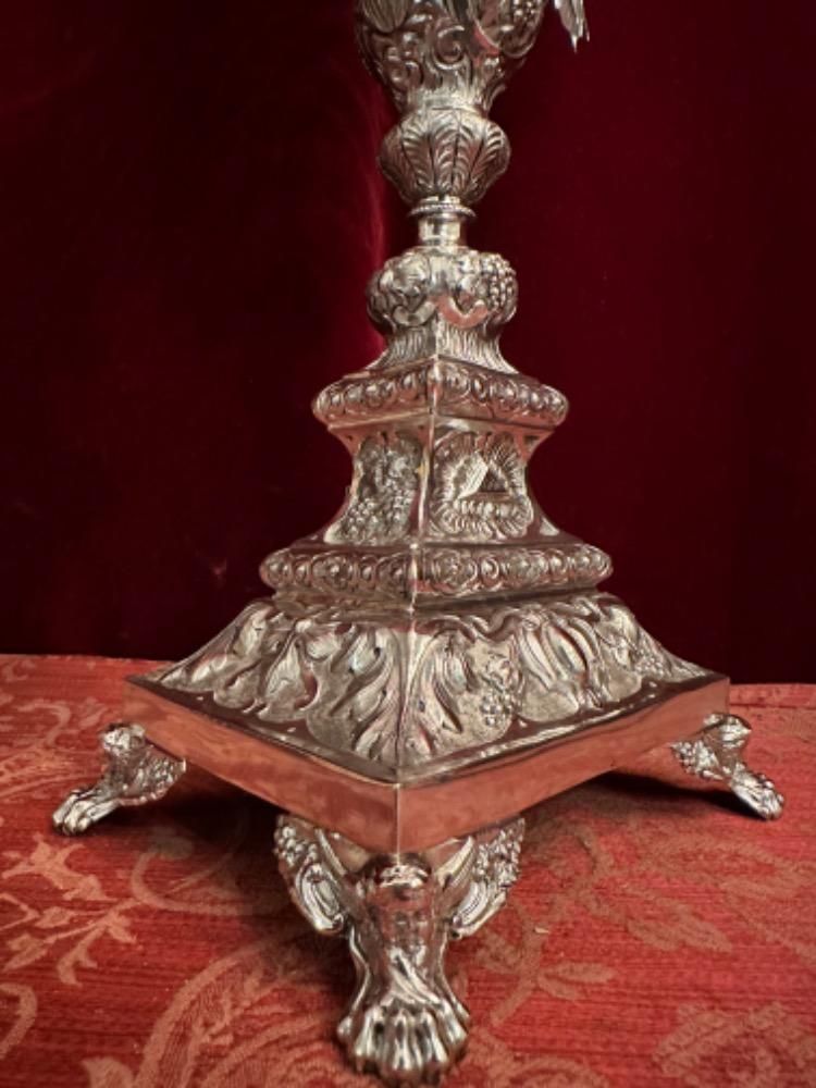 1 Baroque - Style Monstrance With Original Full Silver Lunula