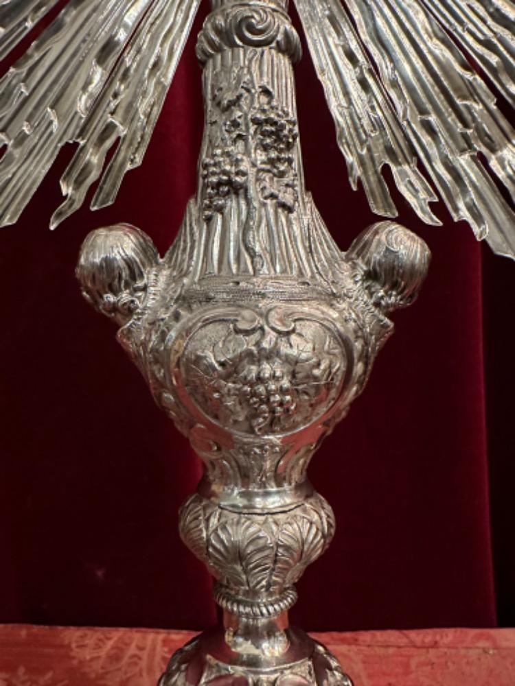 1 Baroque - Style Monstrance With Original Full Silver Lunula