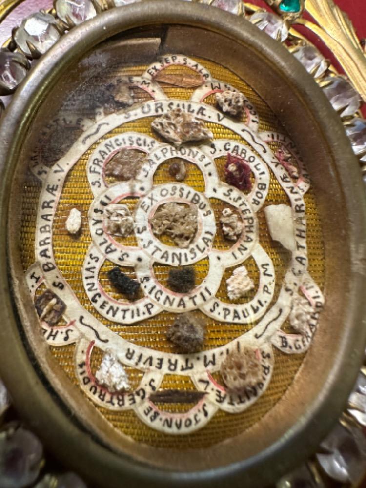 1 Baroque - Style Multi Reliquary Relics : St. Franciscus, St. Ursula, St. Alphonsus, St. Stanislav Kostka, St. Catharina S. Etc.