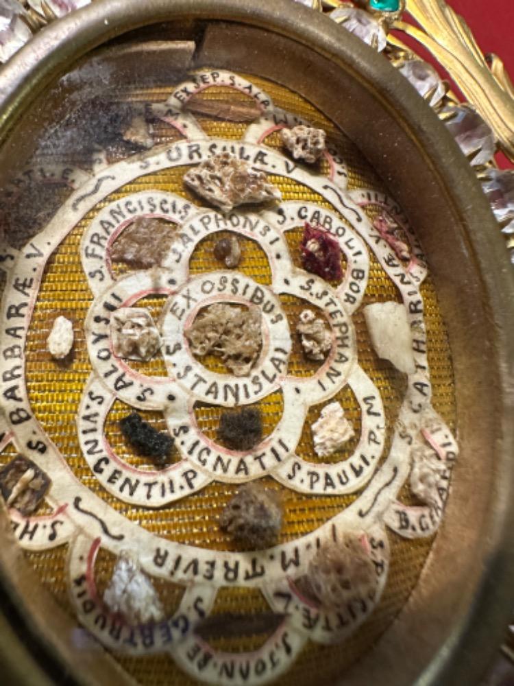 1 Baroque - Style Multi Reliquary Relics : St. Franciscus, St. Ursula, St. Alphonsus, St. Stanislav Kostka, St. Catharina S. Etc.