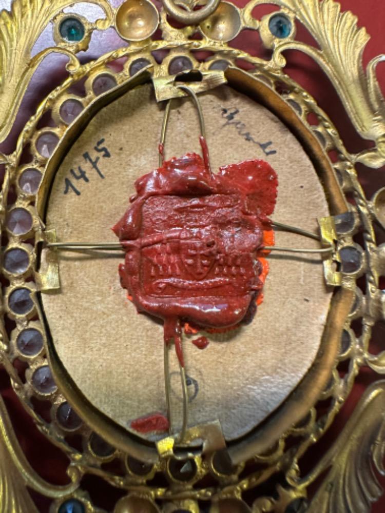 1 Baroque - Style Multi Reliquary Relics : St. Franciscus, St. Ursula, St. Alphonsus, St. Stanislav Kostka, St. Catharina S. Etc.