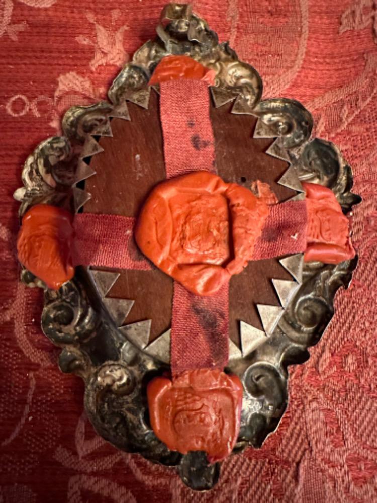 1 Baroque - Style Multi Reliquary St. Tiberius. St. Susanna. St. Pancratius. St. Raymundus. St. Carolus Borr. Emy ? St. Gregorius. St. Ewaldus. St. Dismas