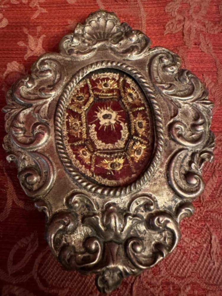 1 Baroque - Style Multi Reliquary St. Tiberius. St. Susanna. St. Pancratius. St. Raymundus. St. Carolus Borr. Emy ? St. Gregorius. St. Ewaldus. St. Dismas