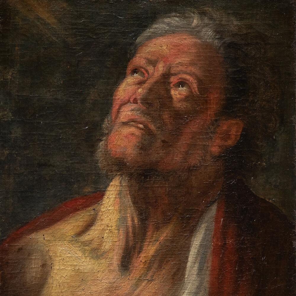 1 Baroque - Style Painting Oil On Canvas, “Head” , Most Probably By Jacob Jordaens