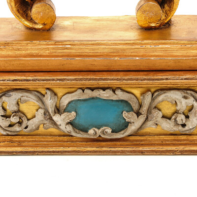 Relic - Holder style Baroque - Style en Wood Polychrome, 18 th century