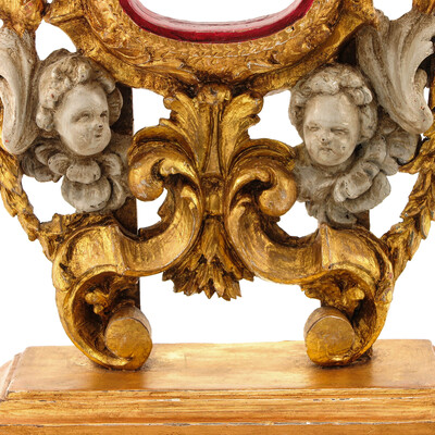 Relic - Holder style Baroque - Style en Wood Polychrome, 18 th century