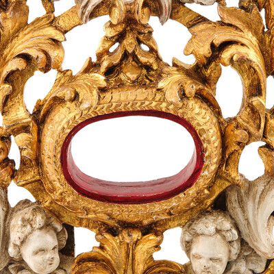 Relic - Holder style Baroque - Style en Wood Polychrome, 18 th century