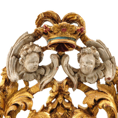Relic - Holder style Baroque - Style en Wood Polychrome, 18 th century