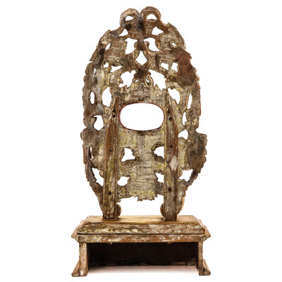 Relic - Holder style Baroque - Style en Wood Polychrome, 18 th century