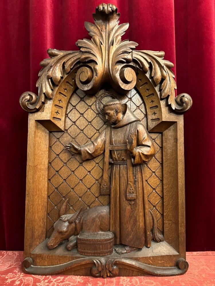1 Baroque - Style Relief St. Francis, Patron - Saint Of Animals.