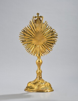 Reliquary - Relic  style Baroque - Style en Brass / Glass , Southern Germany 18 th century