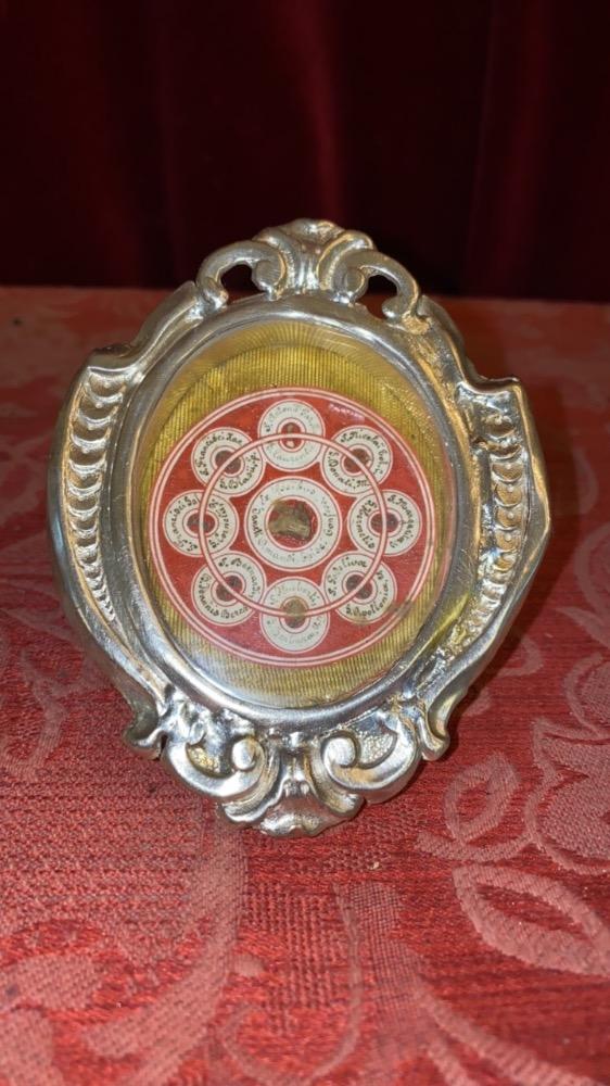 1 BAROQUE-STYLE Reliquary - Relic Ex Ossibus St. Amandus & Multiple Saints 16