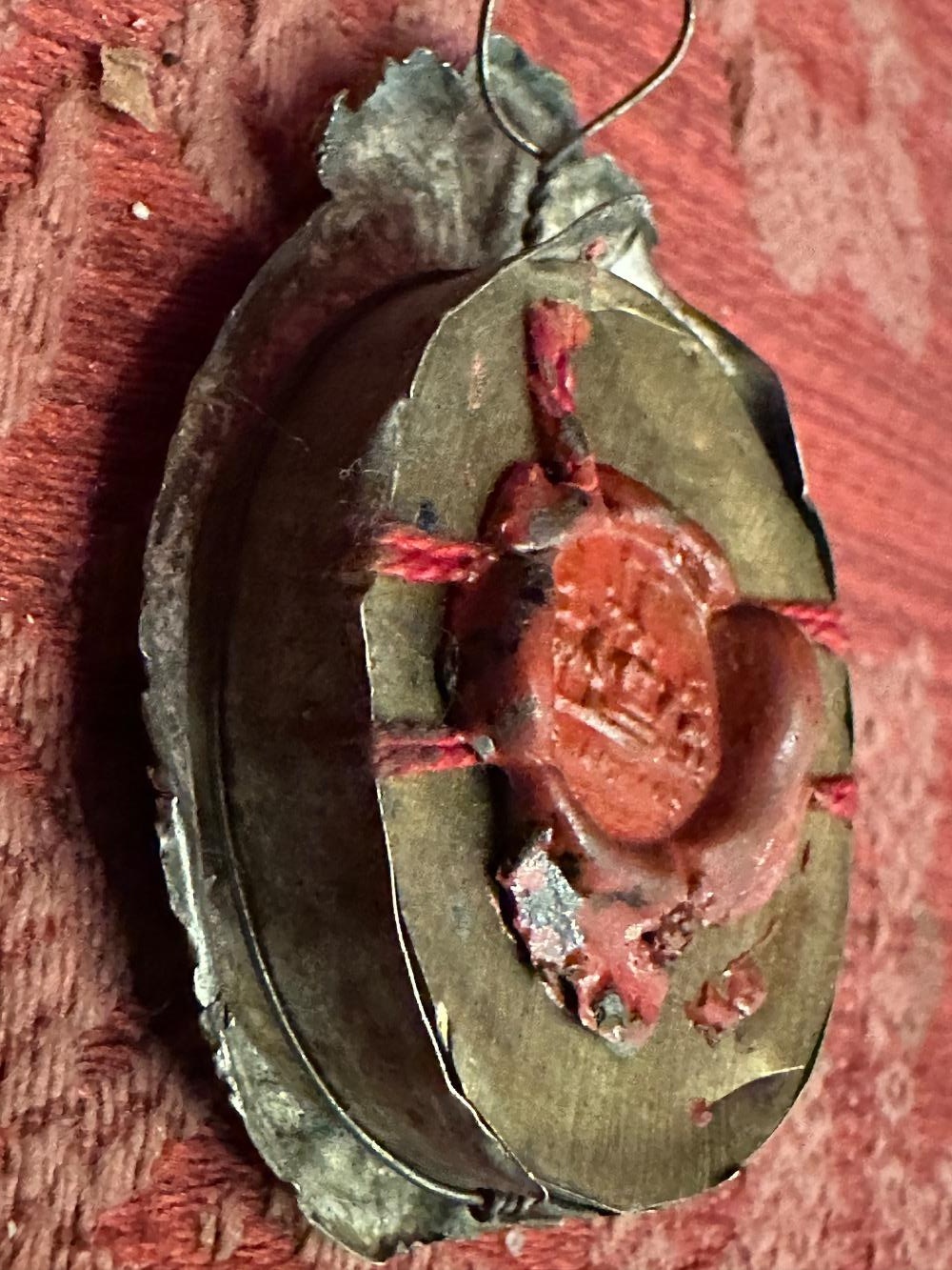 1 Baroque - Style Reliquary - Relic Ex Ossibus St. Carolus ( Charles ) & St. Camillus