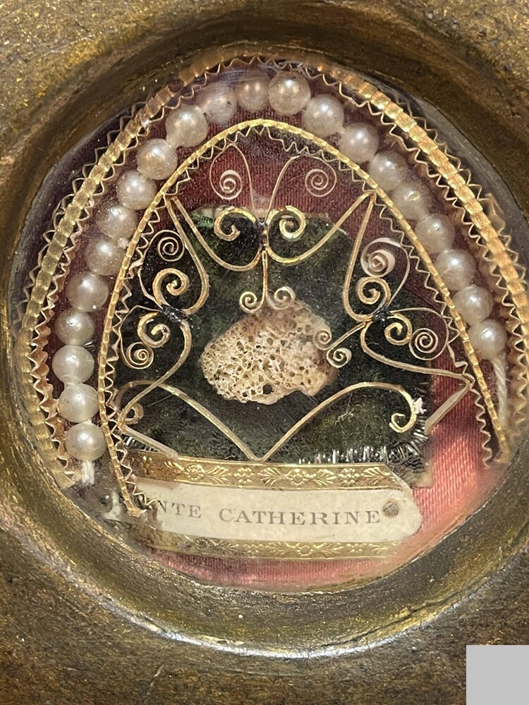 1 Baroque - Style Reliquary - Relic Ex Ossibus St. Catherine