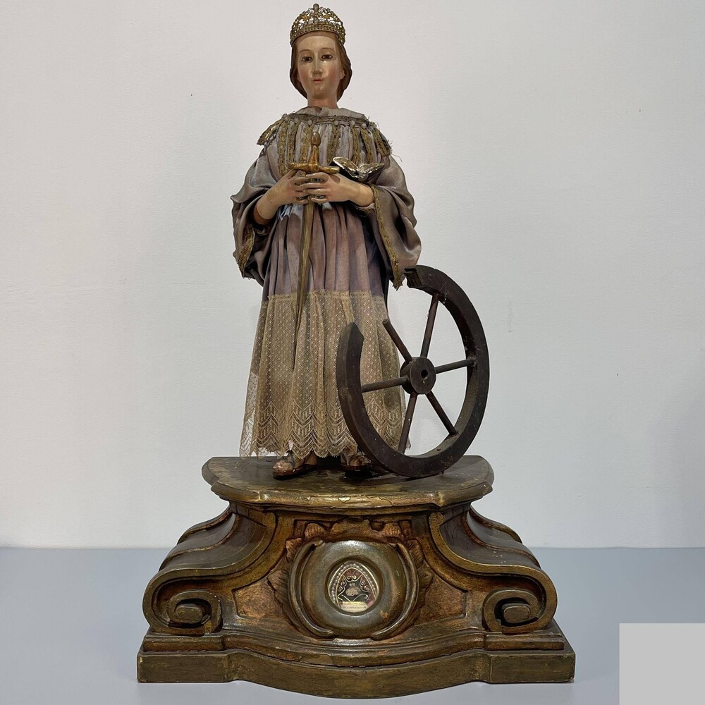 1 Baroque - Style Reliquary - Relic Ex Ossibus St. Catherine