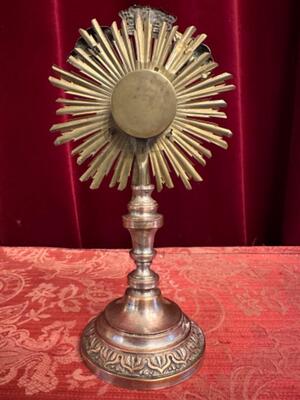 Reliquary - Relic Of The True Cross Original No Seal style Baroque - Style en Brass / Glass, Belgium  19 th century ( Anno 1850 )