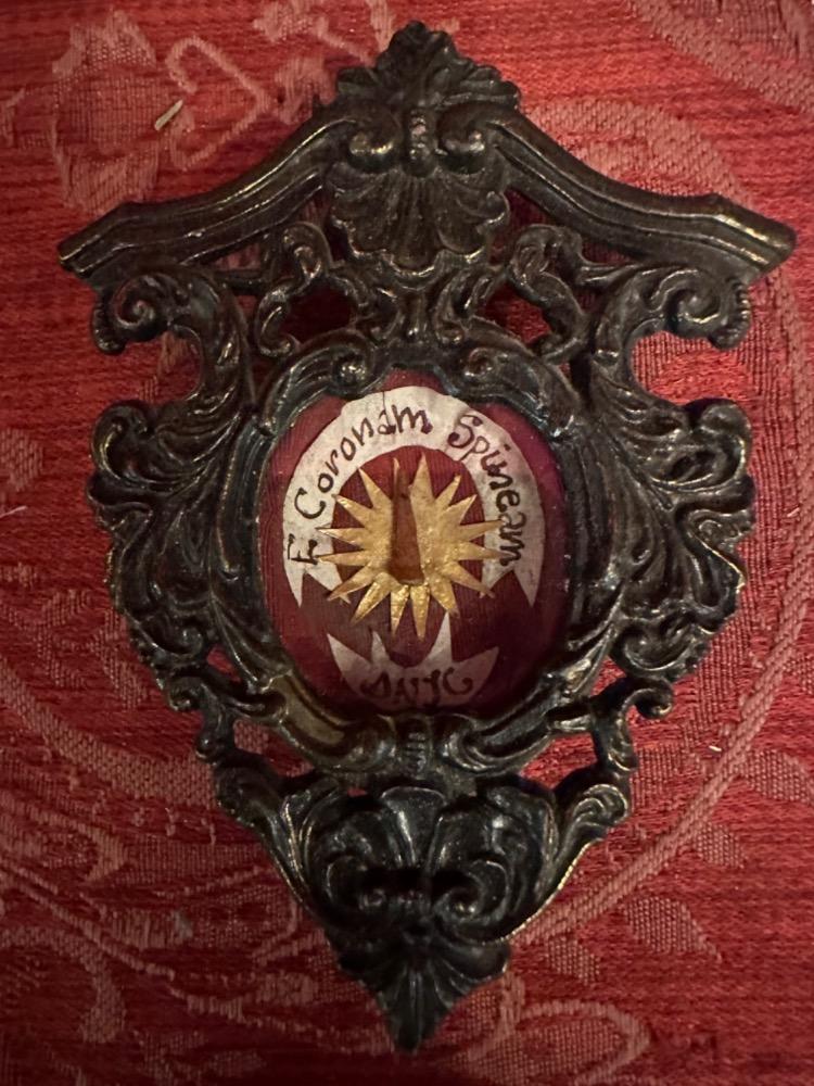 1 Baroque - Style Reliquary - Relic Spineam Coronum D.N.J.C. Ex Crown Of Thorns