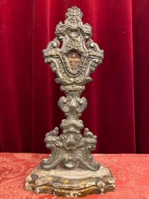 Reliquary - Relic St. Catherine  style BAROQUE-STYLE  en Wood / Brass / Wax Seals / Glass, Italy  18 th century