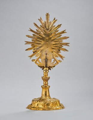 Reliquary - Relic True Cross  style Baroque - Style en Brass / Glass / Originally Sealed, Austria 19 th century