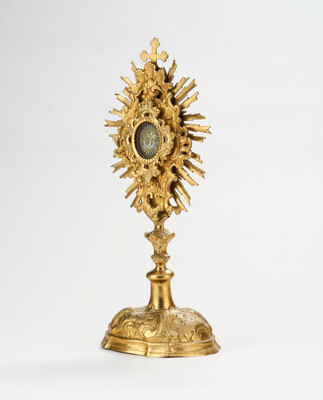 Reliquary - Relic True Cross  style Baroque - Style en Brass / Glass , Southern Germany 19 th century ( Anno 1850 )