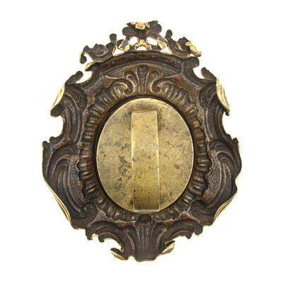 Reliquary - Relic True Cross style Baroque - Style en Brass Fully Gilt / Glass / Wax Seal, Italy  19 th century ( Anno 1840 )