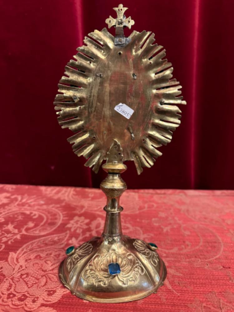 1 Baroque - Style Reliquary - Relic True Cross Theca Rock - Crystal