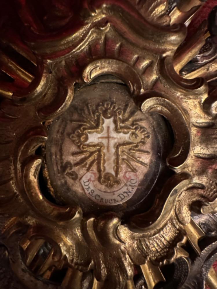 1 Baroque - Style Reliquary - Relic True Cross With Original Document