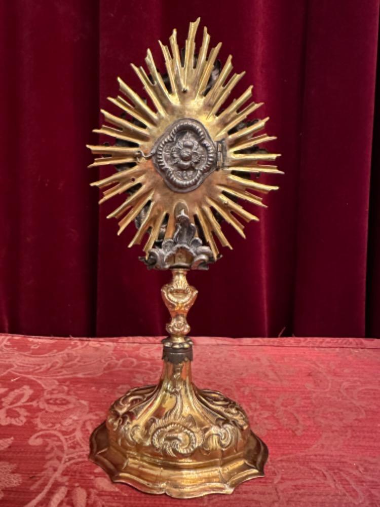 1 Baroque - Style Reliquary - Relic True Cross With Original Document