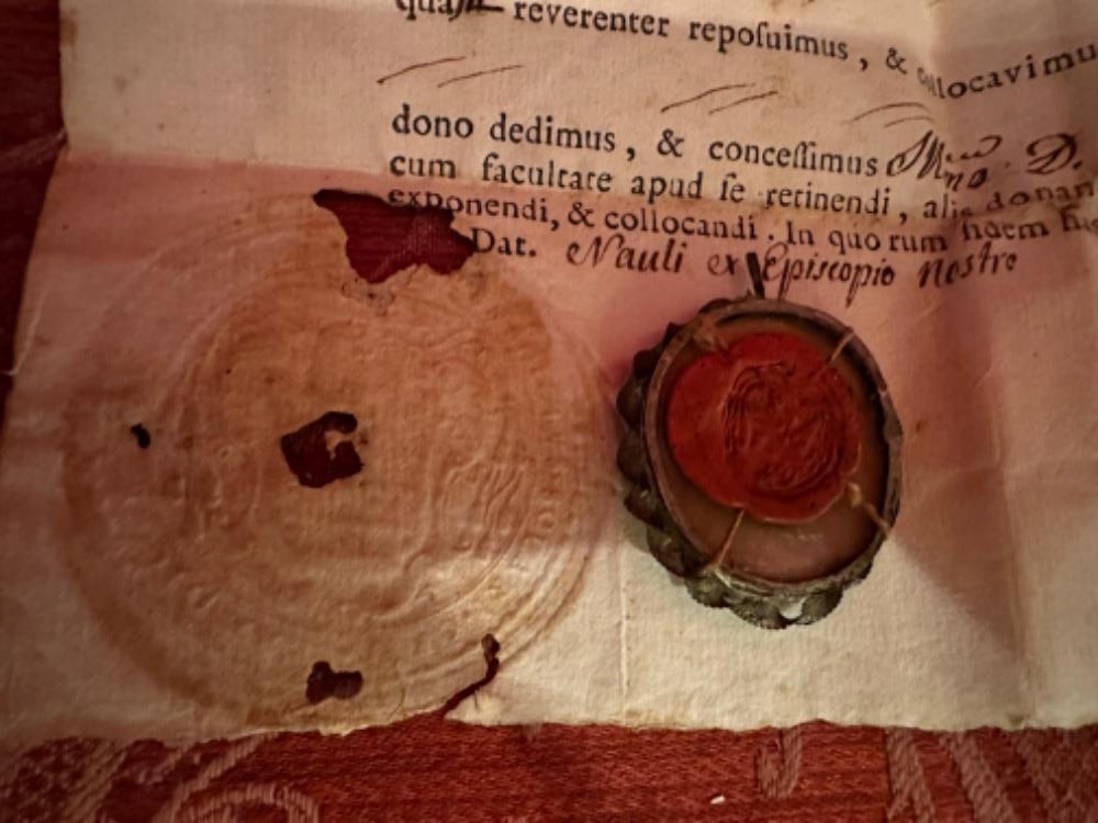 1 Baroque - Style Reliquary - Relic True Cross With Original Document