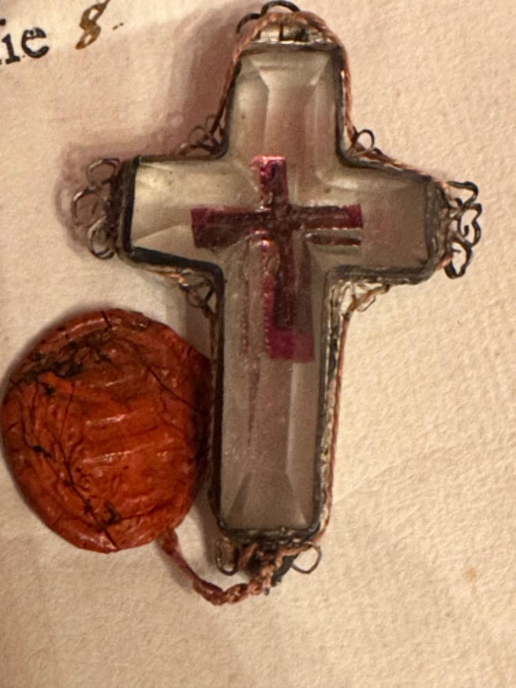 1 Baroque - Style Reliquary - Relic True Cross With Original Document