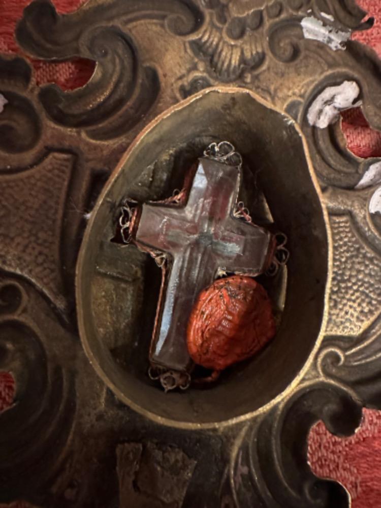 1 Baroque - Style Reliquary - Relic True Cross With Original Document