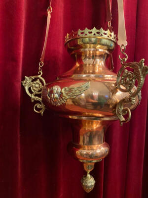 Sanctuary Lamp style Baroque - Style en Bronze / Red Copper, Belgium  19 th century ( Anno 1850 )