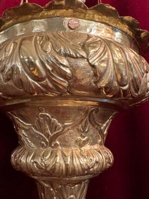 Sanctuary Lamp style Baroque - Style en Brass / Bronze / Polished and Varnished, Belgium  19 th century ( Anno 1825 )