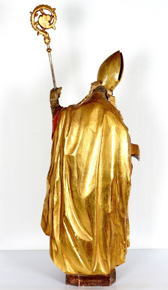 1 Baroque - Style Sculpture Bishop Fully Hand-Carved