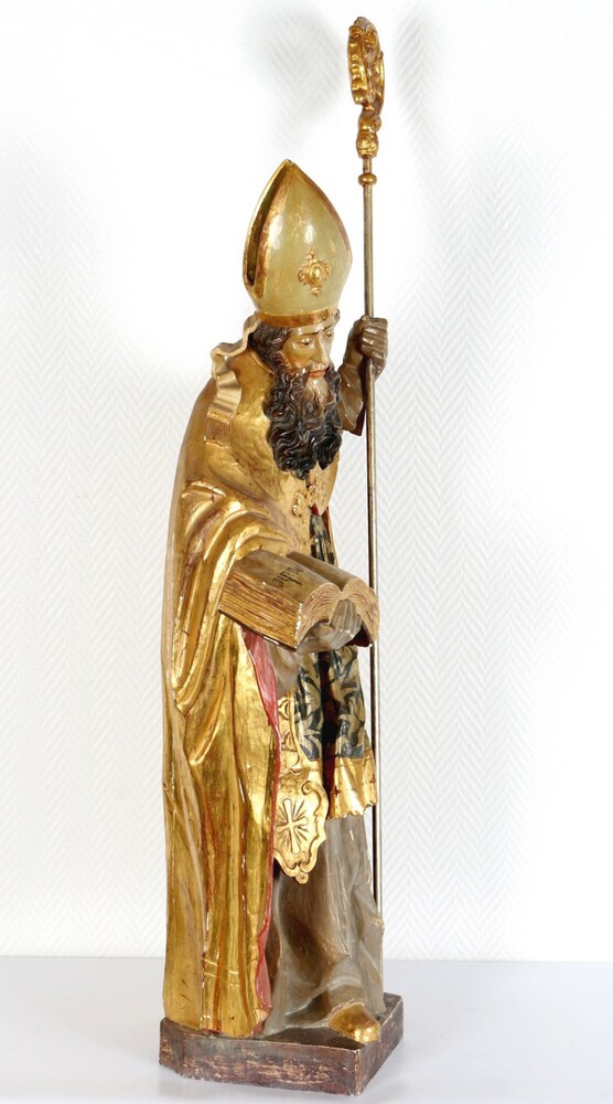 1 Baroque - Style Sculpture Bishop Fully Hand-Carved