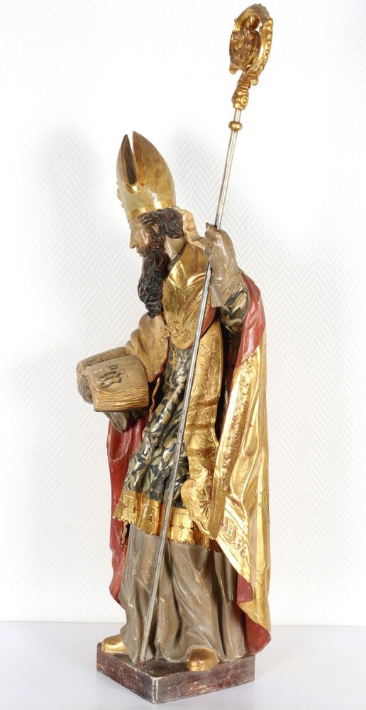 1 Baroque - Style Sculpture Bishop Fully Hand-Carved