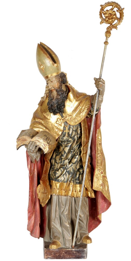 1 Baroque - Style Sculpture Bishop Fully Hand-Carved
