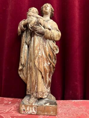 Sculpture Madonna With Child style Baroque - Style en Hand - Carved Wood , France 18 th century