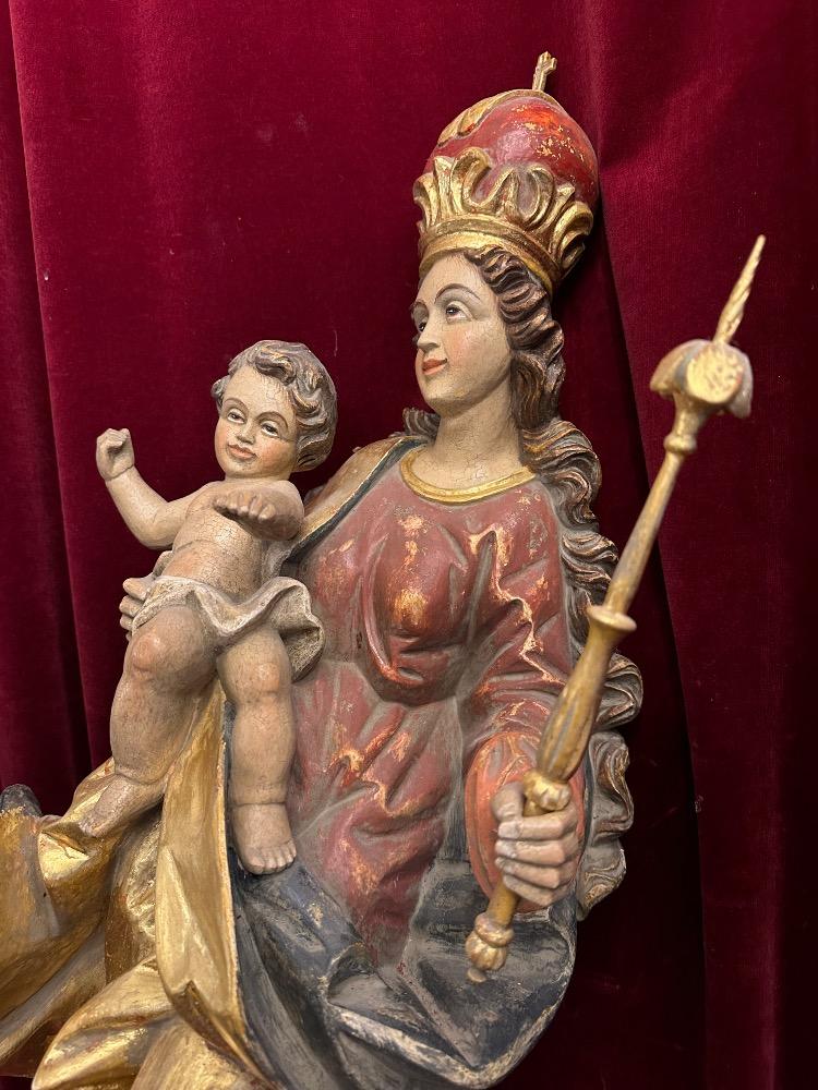 1 Baroque - Style Sculpture Madonna With Child