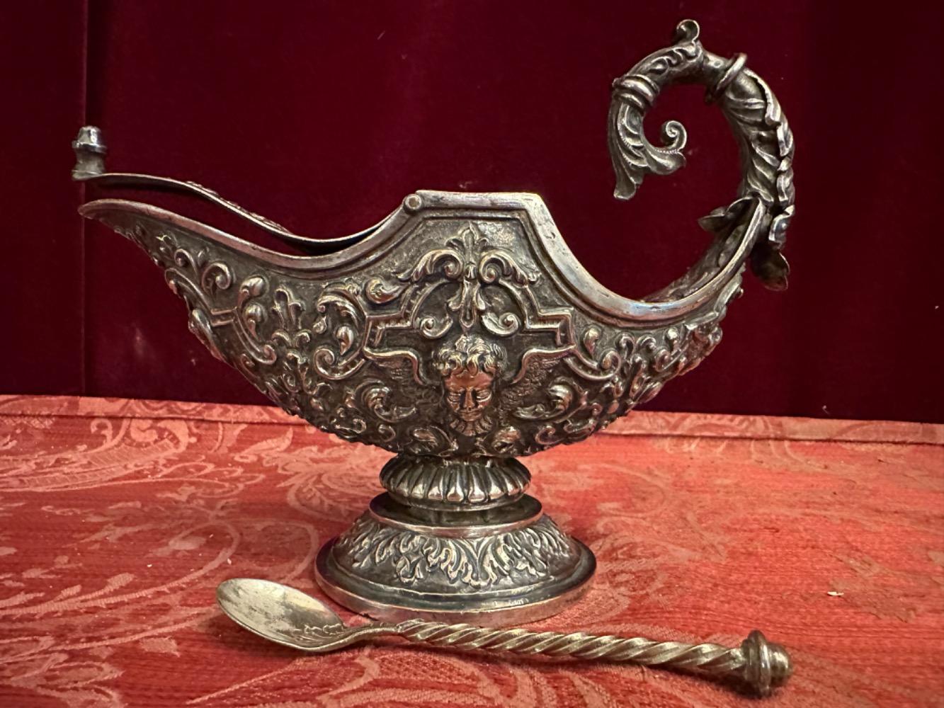 1 Baroque - Style Silver Boat With Spoon