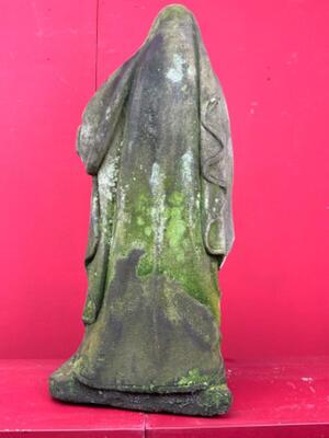 St. Anne Sculpture style Baroque - Style en Hand - Carved Sandstone, Slovakia 19 th century