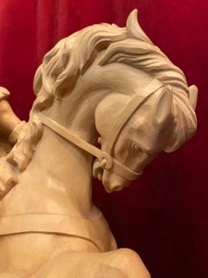 St. George Sculpture  style BAROQUE-STYLE en Fully Hand - Carved Wood, Southern Germany 20 th century