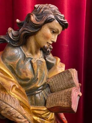 St. John Sculpture  style BAROQUE-STYLE en Carved Wood Polychrome, Southern Germany 20 th century