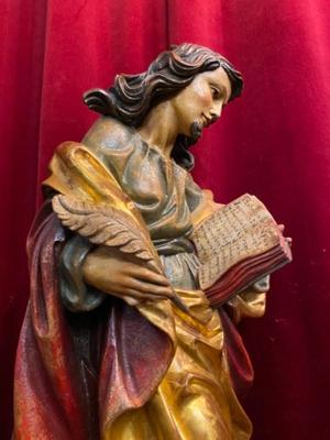 St. John Sculpture  style BAROQUE-STYLE en Carved Wood Polychrome, Southern Germany 20 th century